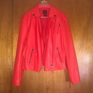 Orange leather jacket